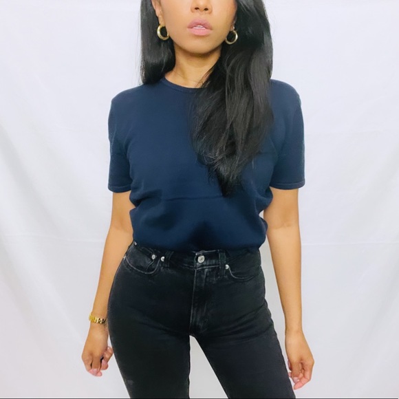 Port International | Vintage 100% Cotton Short Sleeve Knit Sweater top - Picture 7 of 8
